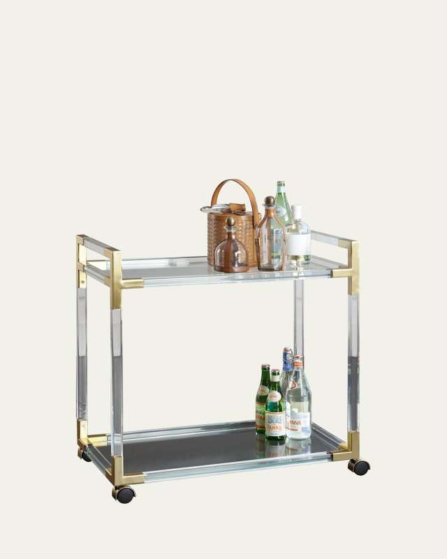 Jacques Acrylic & Brass Bar Cart